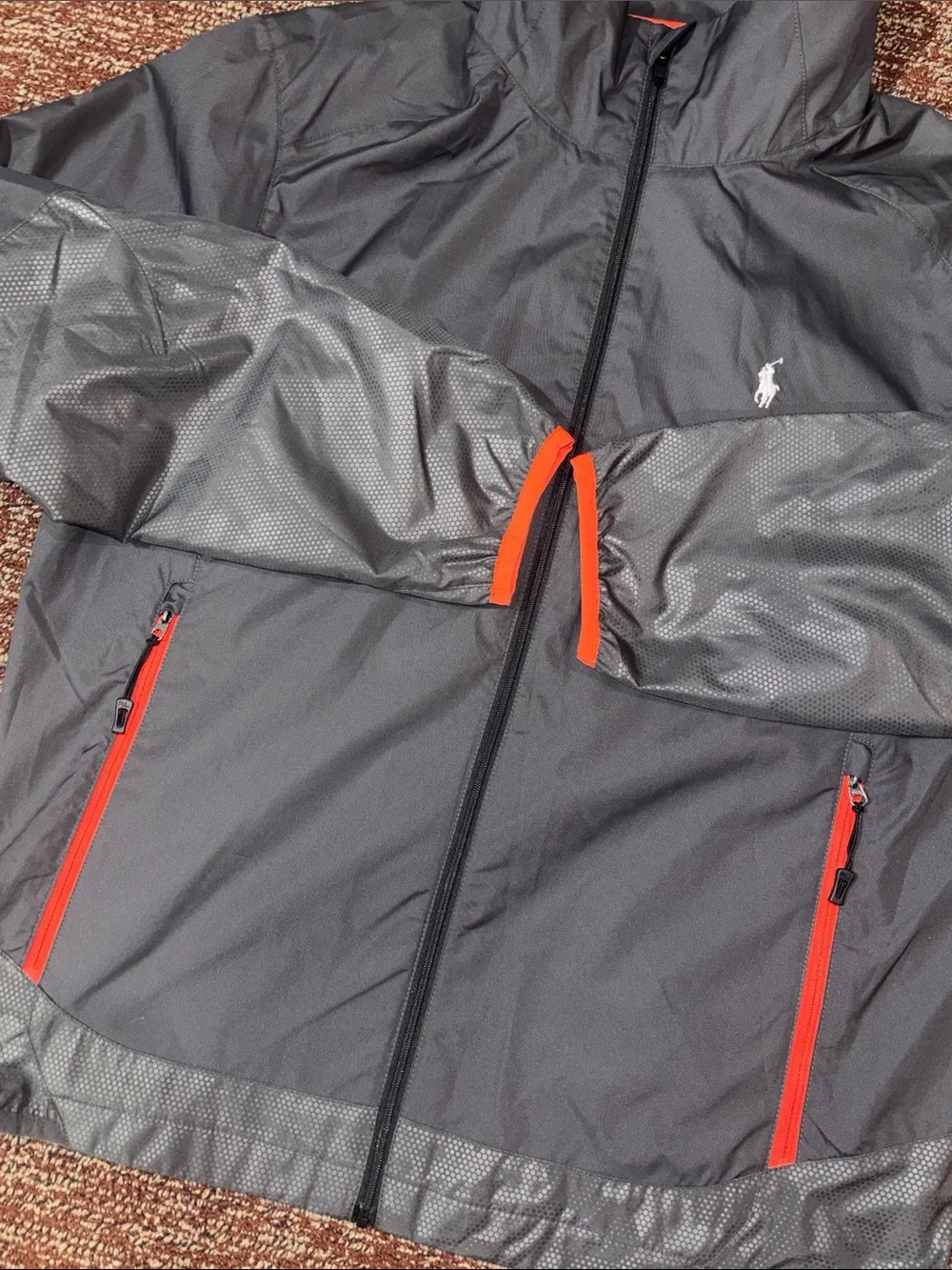Polo Ralph Lauren big pony grey windbreaker active reflective designer coat Med